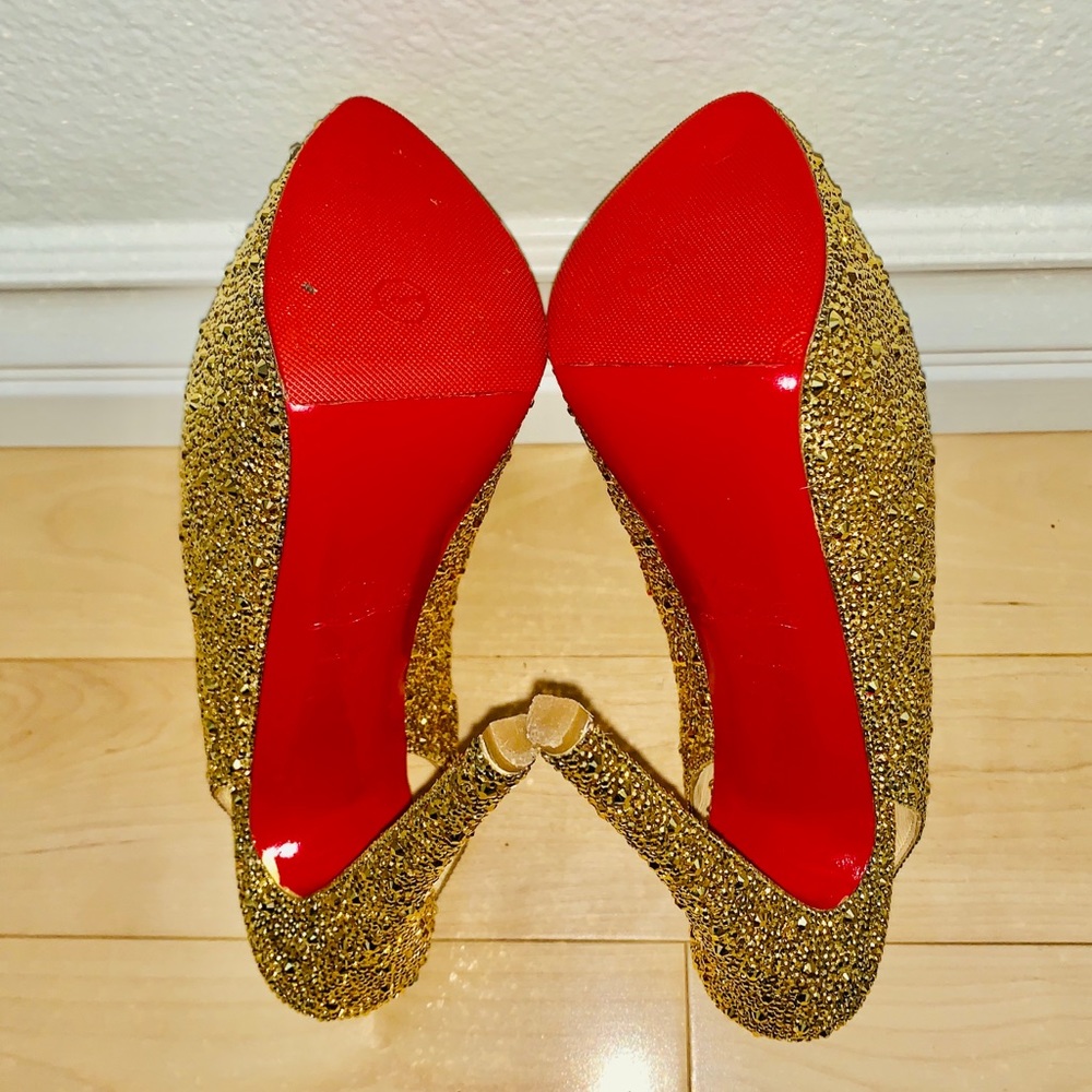 CHRISTIAN LOUBOUTIN DAFFODILS IN GOLD AURUM 160mm - Picture 8 of 8